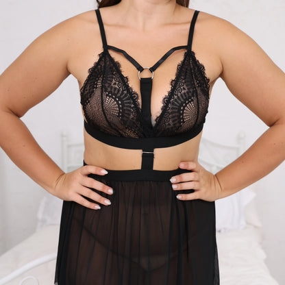 Nivara 2-Piece Lacy Night Dress for Plus Sized Women