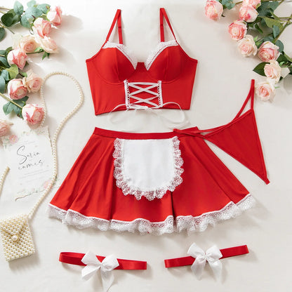 Rosaria 4-Piece Sexy Maid Costume Set