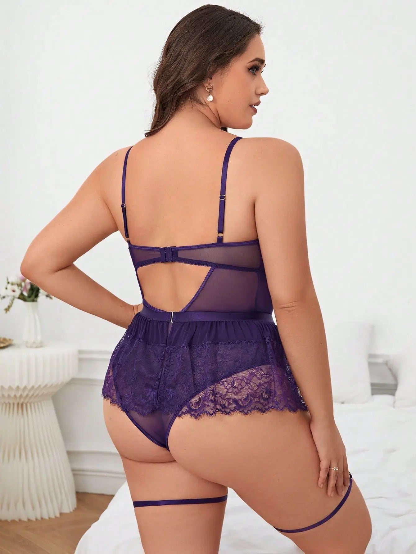 Linda Lacy Teddy For Plus Sized Women in Purple